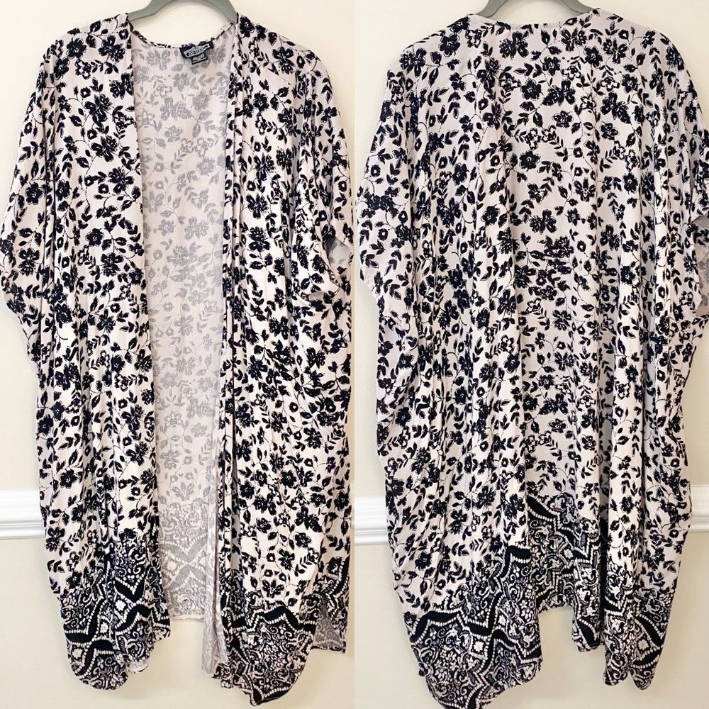 Angie Boho Open Front Kimono/Swim Coverup Cardigan - Small